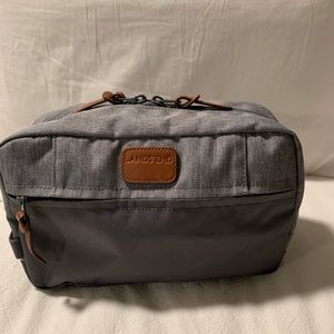 Lands’ End accessory/toiletry/makeup bag with leather pulls